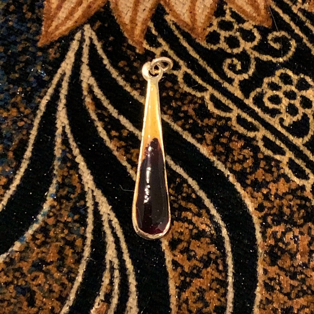 18K Stamped Hand painted pendant